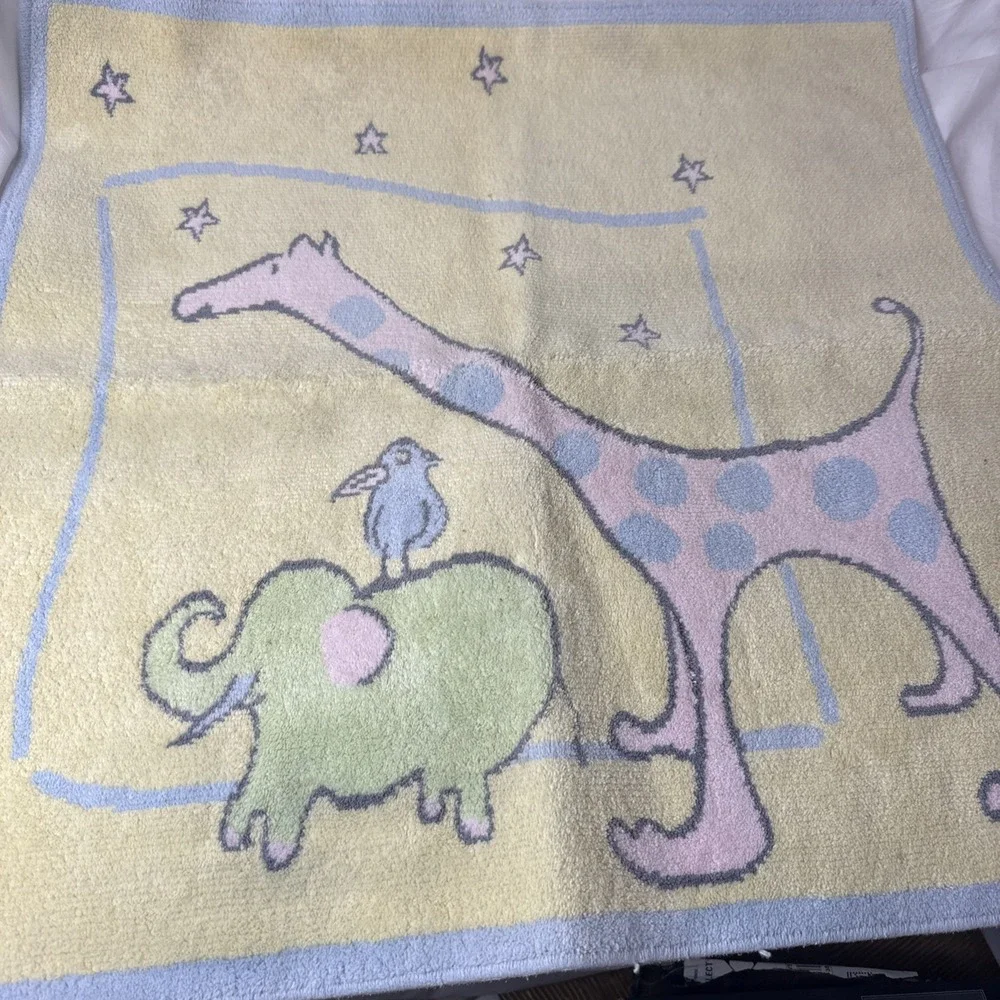 VTG Yoko Ono Carters JOHN LENNON IMAGINE Nursery Bath Rug Giraffe Elephant Y2K